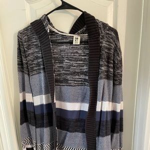 Roxy Striped Hooded Cardigan